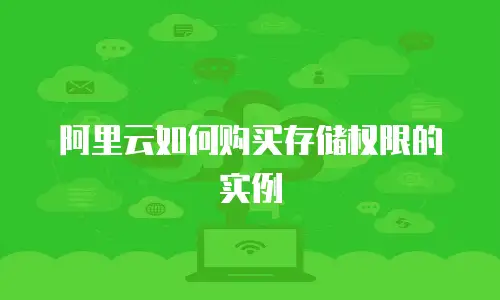 阿里云如何购买存储权限的实例