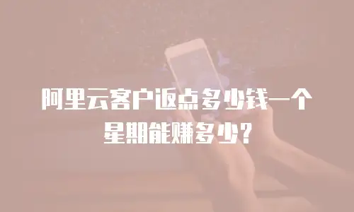 阿里云客户返点多少钱一个星期能赚多少？
