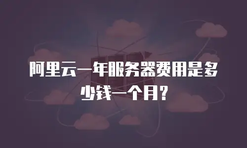 阿里云一年服务器费用是多少钱一个月？