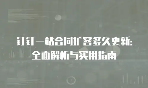 钉钉一站合同扩容多久更新：全面解析与实用指南