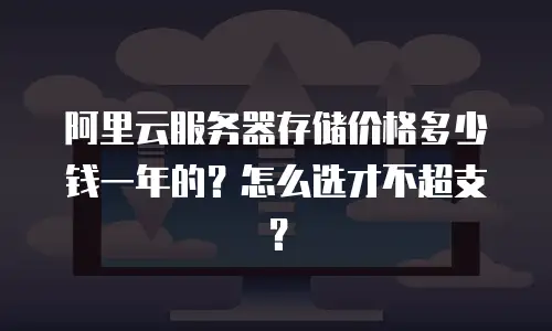 阿里云服务器存储价格多少钱一年的？怎么选才不超支？