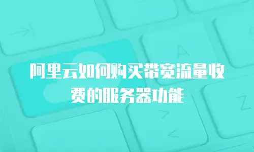阿里云如何购买带宽流量收费的服务器功能