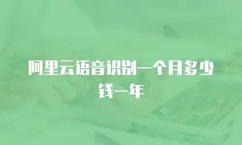 阿里云语音识别一个月多少钱一年