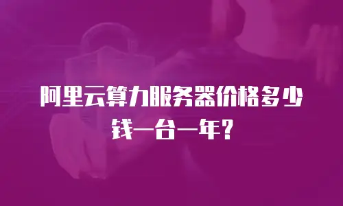 阿里云算力服务器价格多少钱一台一年？