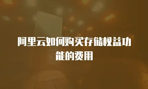 阿里云如何购买存储权益功能的费用