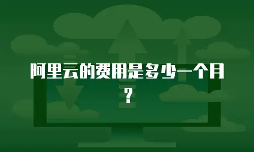 阿里云的费用是多少一个月？