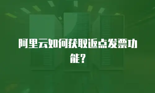 阿里云如何获取返点发票功能？