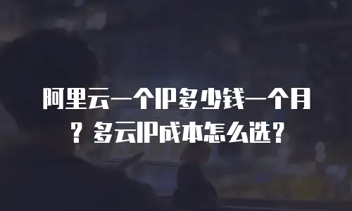 阿里云一个IP多少钱一个月？多云IP成本怎么选？