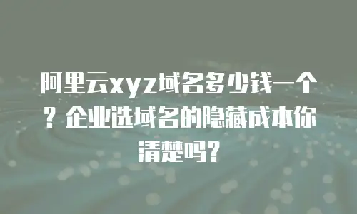 阿里云xyz域名多少钱一个？企业选域名的隐藏成本你清楚吗？
