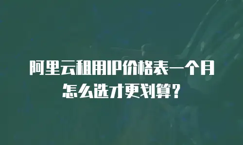 阿里云租用IP价格表一个月怎么选才更划算？