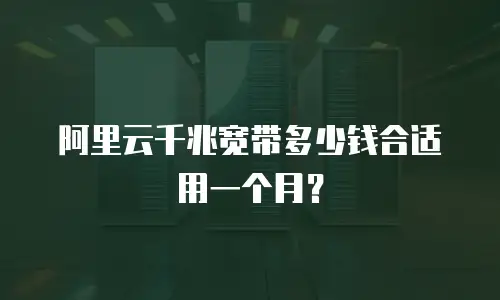 阿里云千兆宽带多少钱合适用一个月？