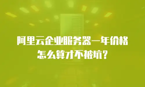 阿里云企业服务器一年价格怎么算才不被坑？