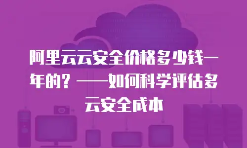 阿里云云安全价格多少钱一年的？&mdash;&mdash;如何科学评估多云安全成本