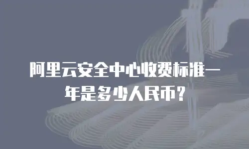 阿里云安全中心收费标准一年是多少人民币？
