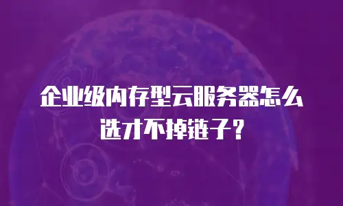 企业级内存型云服务器怎么选才不掉链子？