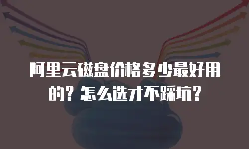 阿里云磁盘价格多少最好用的？怎么选才不踩坑？