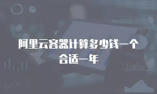 阿里云容器计算多少钱一个合适一年