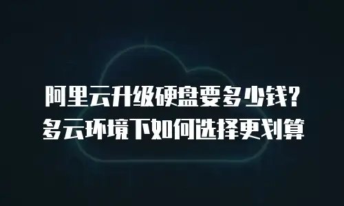 阿里云升级硬盘要多少钱？多云环境下如何选择更划算