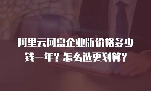 阿里云网盘企业版价格多少钱一年？怎么选更划算？
