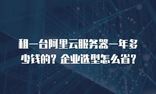 租一台阿里云服务器一年多少钱的？企业选型怎么省？