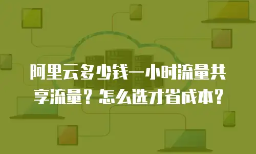 阿里云多少钱一小时流量共享流量？怎么选才省成本？
