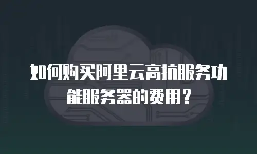 如何购买阿里云高抗服务功能服务器的费用？