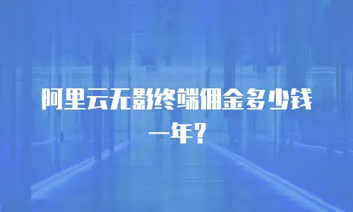 阿里云无影终端佣金多少钱一年？