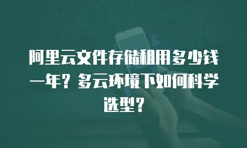 阿里云文件存储租用多少钱一年？多云环境下如何科学选型？