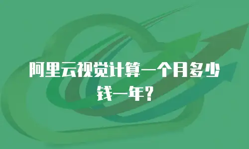 阿里云视觉计算一个月多少钱一年？