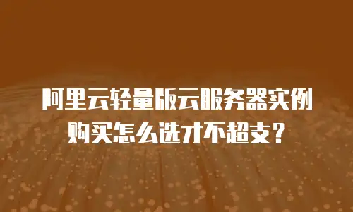 阿里云轻量版云服务器实例购买怎么选才不超支？