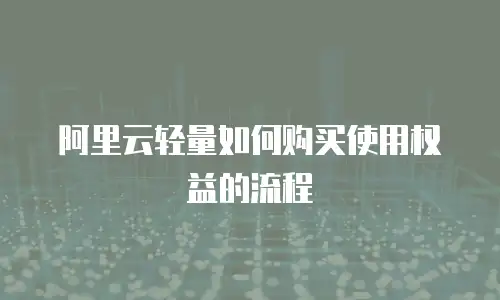 阿里云轻量如何购买使用权益的流程
