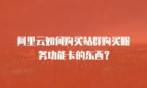 阿里云如何购买站群购买服务功能卡的东西？