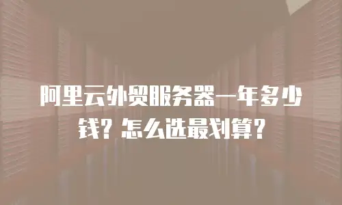 阿里云外贸服务器一年多少钱？怎么选最划算？