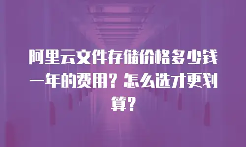 阿里云文件存储价格多少钱一年的费用？怎么选才更划算？