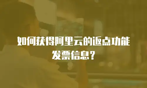 如何获得阿里云的返点功能发票信息？