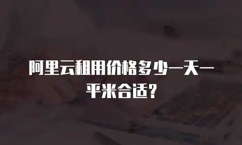 阿里云租用价格多少一天一平米合适？