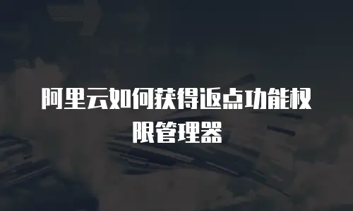 阿里云如何获得返点功能权限管理器