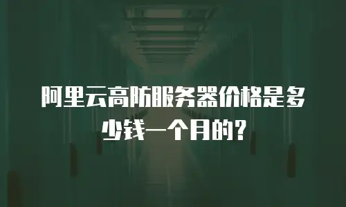 阿里云高防服务器价格是多少钱一个月的？