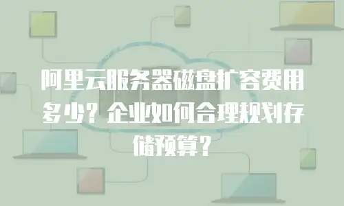 阿里云服务器磁盘扩容费用多少？企业如何合理规划存储预算？