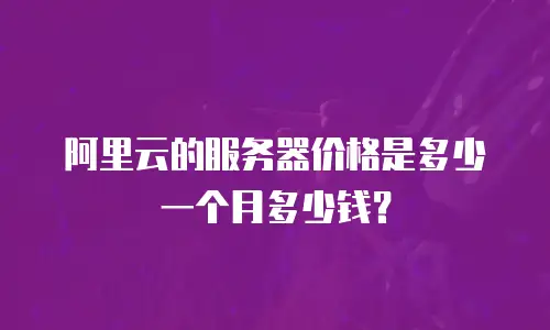 阿里云的服务器价格是多少一个月多少钱？