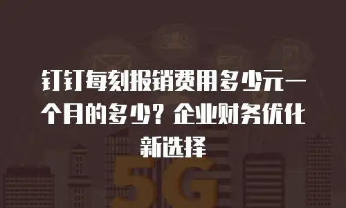 钉钉每刻报销费用多少元一个月的多少？企业财务优化新选择