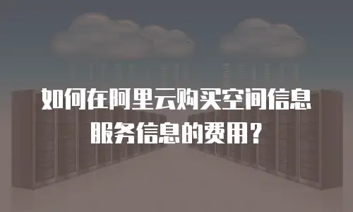 如何在阿里云购买空间信息服务信息的费用？