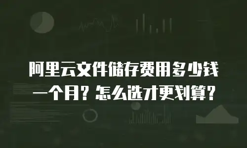 阿里云文件储存费用多少钱一个月？怎么选才更划算？