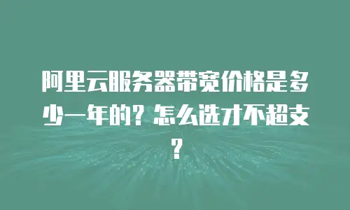 阿里云服务器带宽价格是多少一年的？怎么选才不超支？