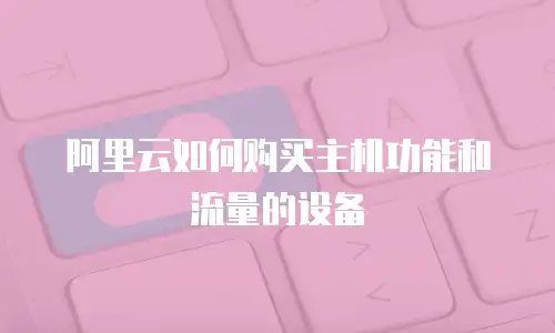 阿里云如何购买主机功能和流量的设备