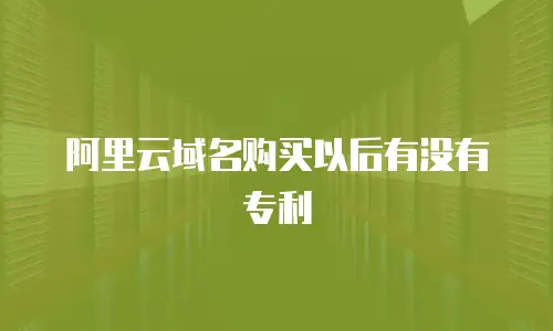 阿里云域名购买以后有没有专利