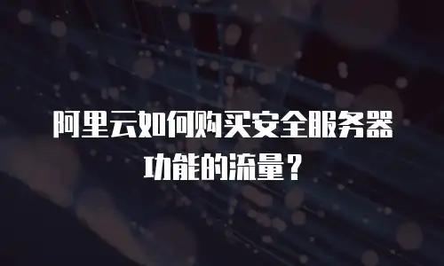 阿里云如何购买安全服务器功能的流量？