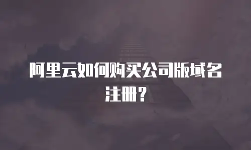 阿里云如何购买公司版域名注册？