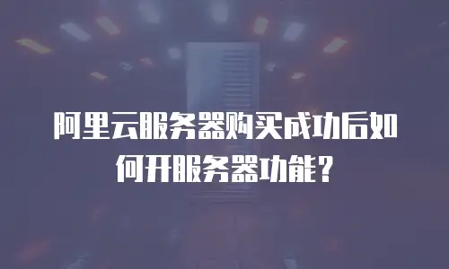 阿里云服务器购买成功后如何开服务器功能？