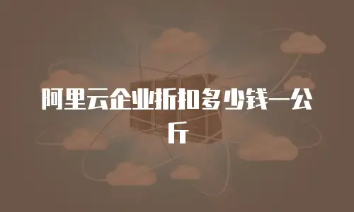 阿里云企业折扣多少钱一公斤